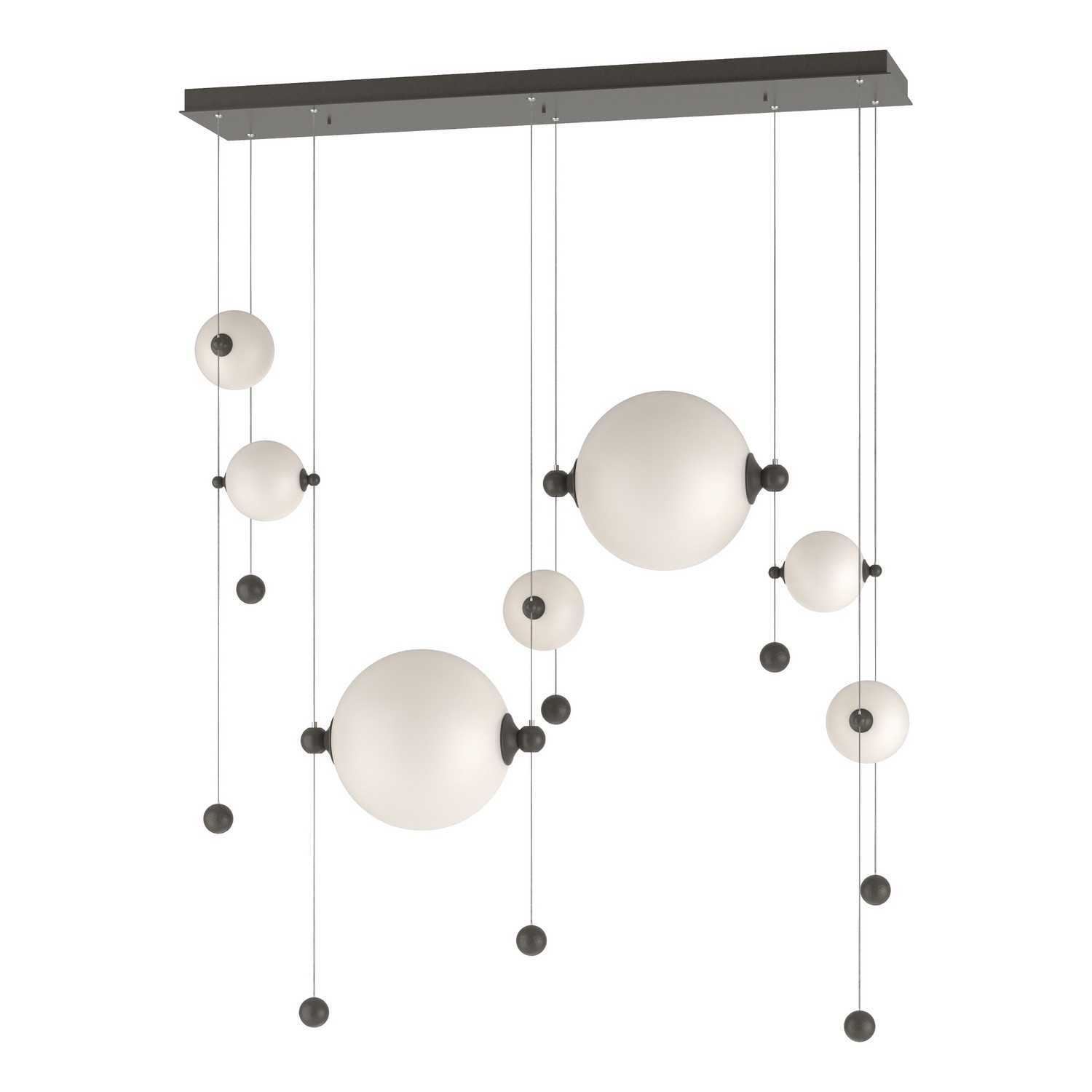 Dark Smoke with White Opal Glass