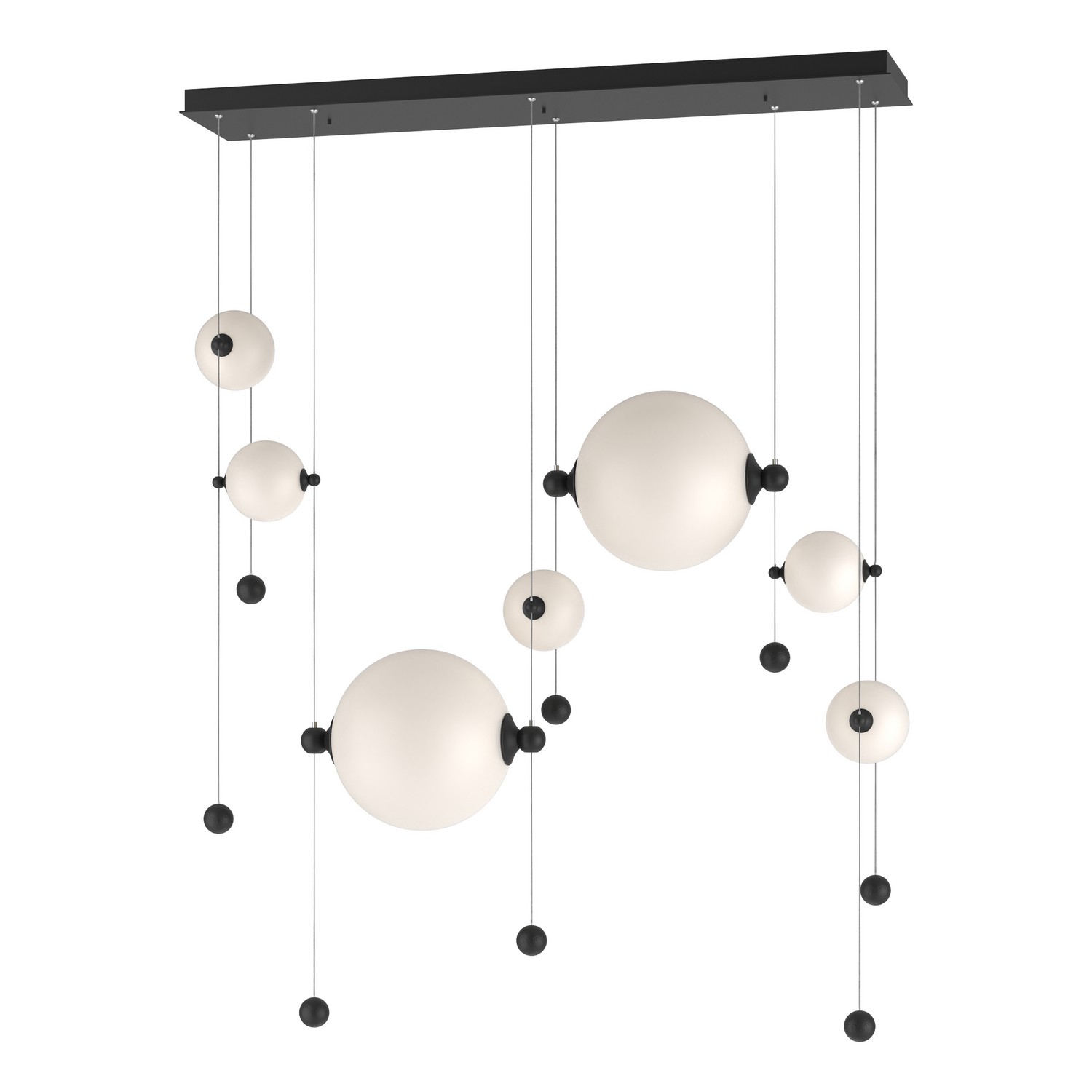 Black with White Opal Glass