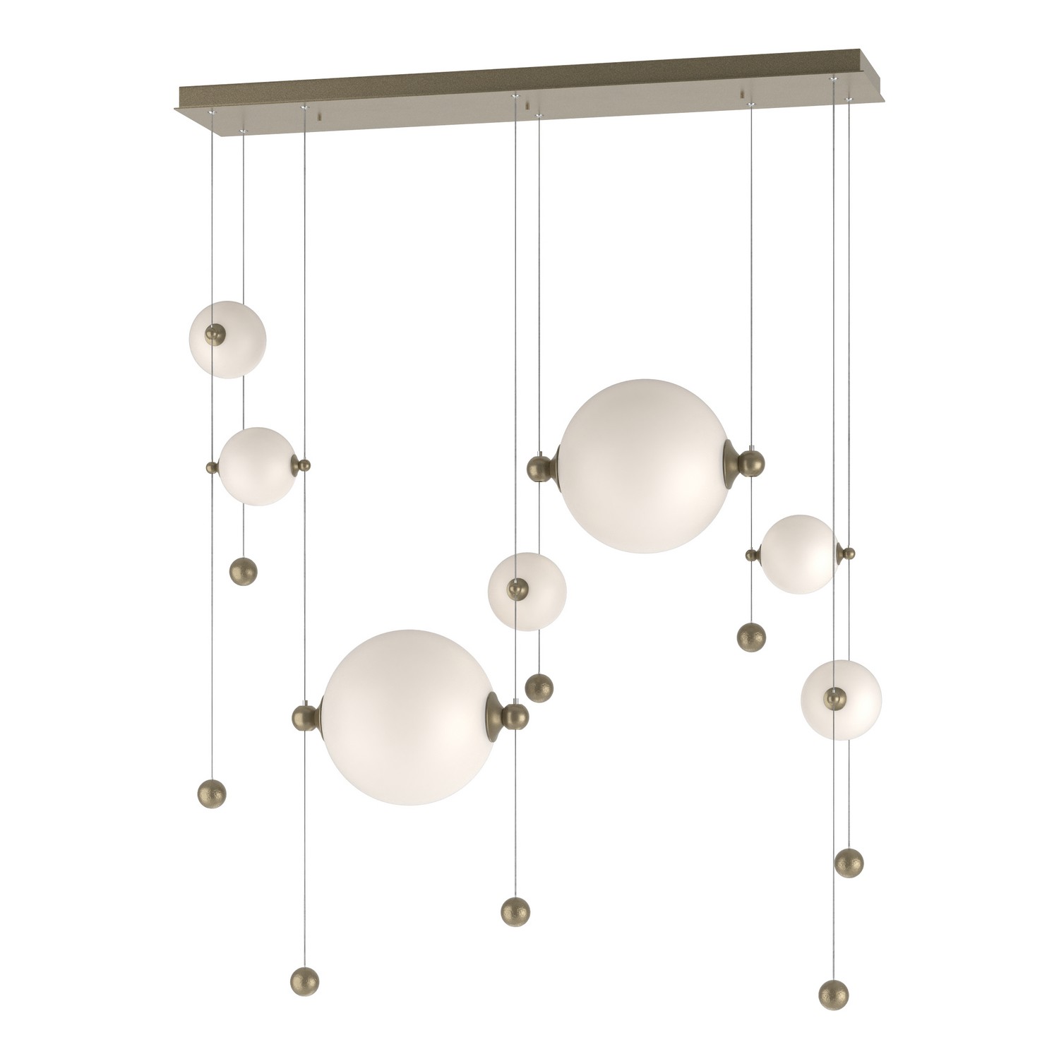 Soft Gold with White Opal Glass