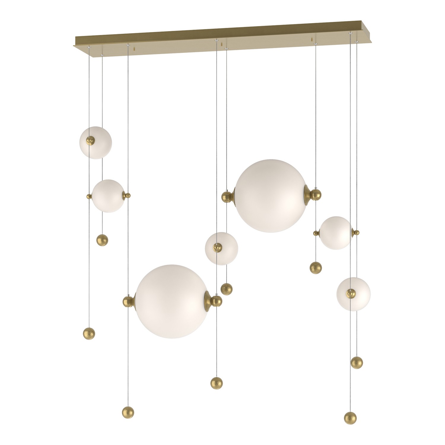 Modern Brass with White Opal Glass
