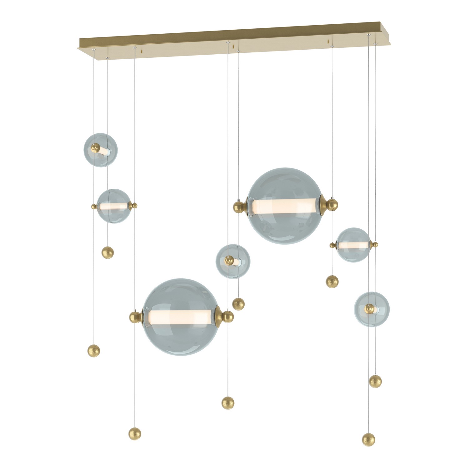 Modern Brass with Cool Grey Glass